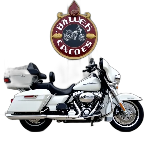 white, motorcycle, sidecar, parked, front, building, large, sign transparent PNG cut-out