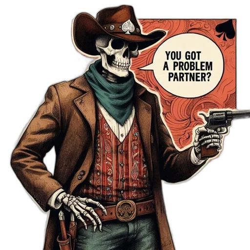 weapon, robot, jacket, mask, comic book art, concept art, cartoon, skeletal transparent PNG cut-out