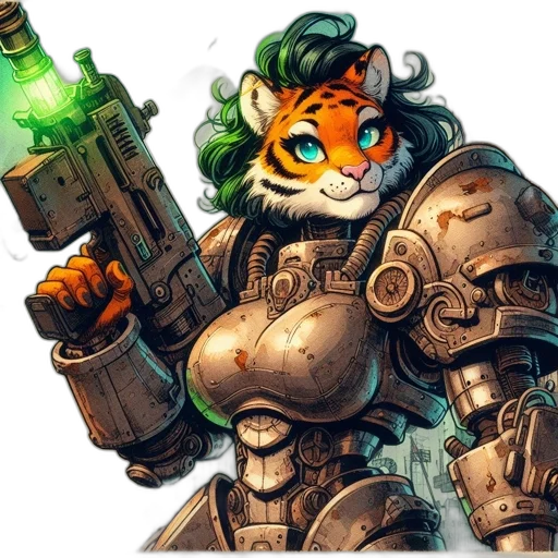 weapon, animal, concept art, fantasy art, comic book art, pixel art, green, anthropomorphic transparent PNG cut-out