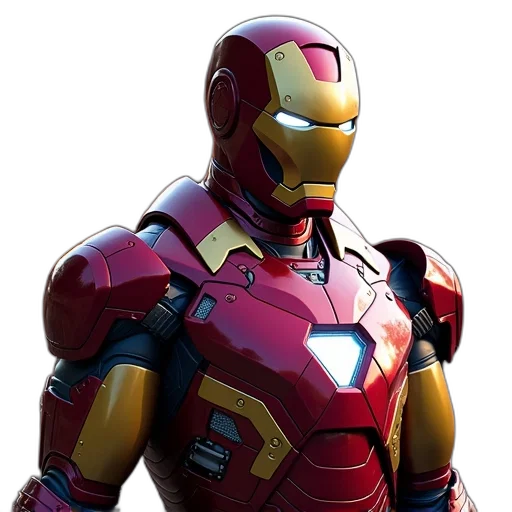 robot, 3d render, concept art, comic book art, pixel art, iron, man, armor transparent PNG cut-out