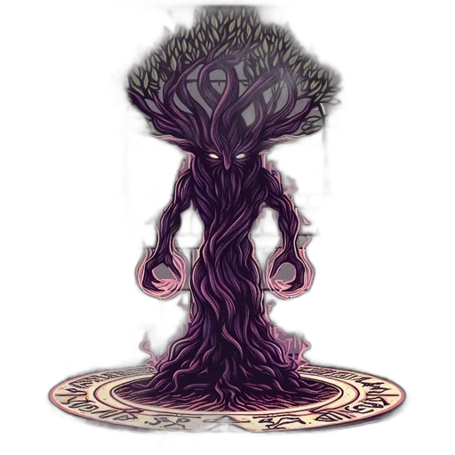 tree, crown, creature, staff, fantasy art, concept art, pixel art, 3d render transparent PNG cut-out