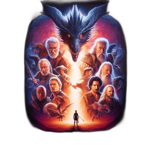 jacket, dragon, concept art, fantasy art, comic book art, pixel art, fire, outer space transparent PNG cut-out