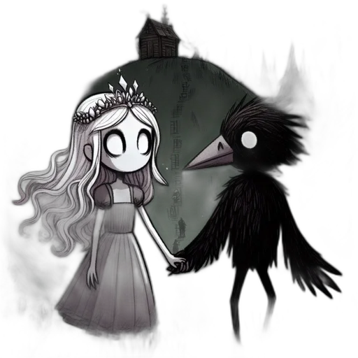 crown, dress, creature, mask, concept art, fantasy art, pixel art, comic book art transparent PNG cut-out