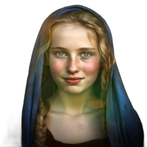 face, dress, crown, jewelry, photorealistic, fantasy art, oil painting, concept art transparent PNG cut-out