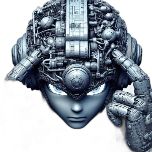 robot, face, mask, cyberpunk, concept art, comic book art, 3d render, outer space transparent PNG cut-out