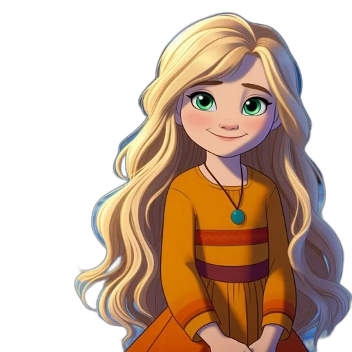 dress, staff, face, cartoon, fantasy art, pixel art, anime, young transparent PNG cut-out