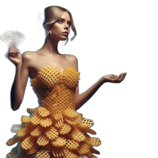 dress, hair, concept art, fantasy art, 3d render, photorealistic, golden, woman transparent PNG cut-out