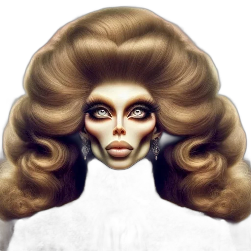 hair, face, mask, crown, photorealistic, cartoon, concept art, fantasy art transparent PNG cut-out