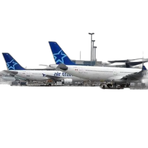 staff, photorealistic, 3d render, concept art, air, transat, airplanes, parked transparent PNG cut-out