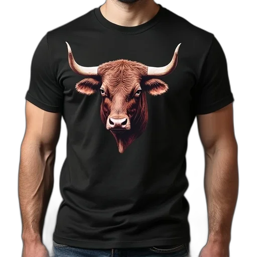 animal, photorealistic, 3d render, taurus, bull, slim, fit, shirt transparent PNG cut-out