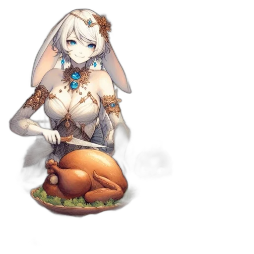 dress, animal, staff, dragon, fantasy art, pixel art, concept art, anime transparent PNG cut-out