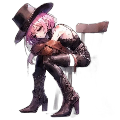 shoes, weapon, hat, staff, concept art, cyberpunk, watercolor, fantasy art transparent PNG cut-out