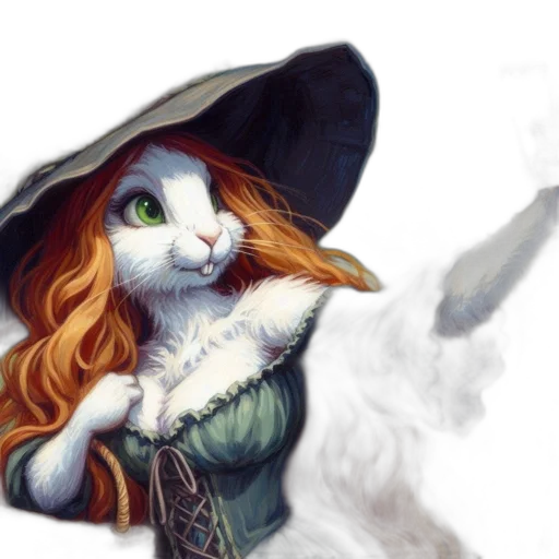 staff, fantasy art, concept art, watercolor, pixel art, fire, anthropomorphic, rabbit transparent PNG cut-out