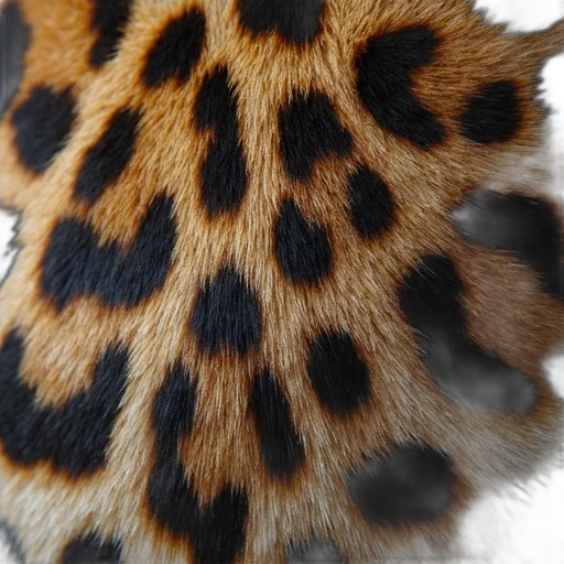 animal, creature, face, hair, photorealistic, 3d render, close-up, leopard transparent PNG cut-out