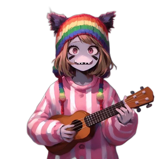 mask, animal, creature, jacket, concept art, vaporwave, pixel art, anime transparent PNG cut-out