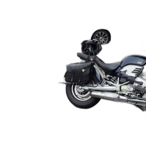 3d render, photorealistic, motorcycle, trailer, attached, parked, street, next transparent PNG cut-out
