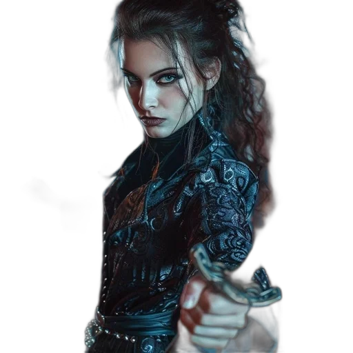 jacket, weapon, dragon, staff, fantasy art, concept art, photorealistic, cyberpunk transparent PNG cut-out