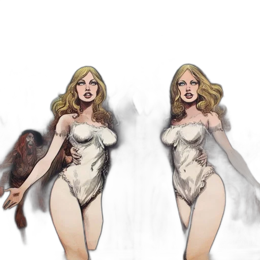 dress, concept art, comic book art, fantasy art, cartoon, earth tones, poster, featuring transparent PNG cut-out