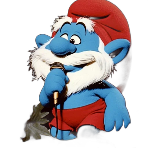 staff, concept art, 3d render, cartoon, smurf, holding, microphone, wearing transparent PNG cut-out