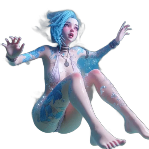 creature, robot, dress, concept art, fantasy art, 3d render, cyberpunk, outer space transparent PNG cut-out