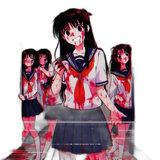 dress, creature, weapon, face, pixel art, anime, vaporwave, concept art transparent PNG cut-out