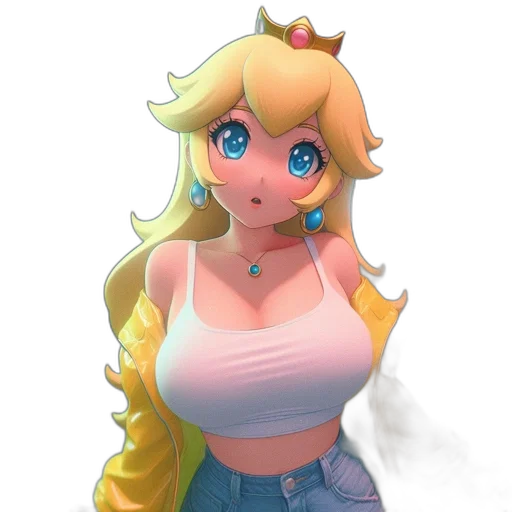 crown, dress, staff, pixel art, 3d render, concept art, anime, pastel transparent PNG cut-out