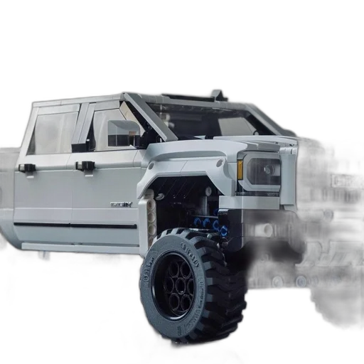 3d render, concept art, photorealistic, lego, model, white, gmc, pickup transparent PNG cut-out