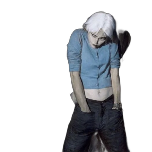 jacket, creature, 3d render, concept art, photorealistic, young, woman, blue transparent PNG cut-out