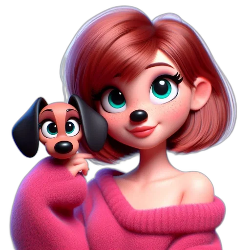 animal, staff, dress, face, cartoon, 3d render, photorealistic, concept art transparent PNG cut-out