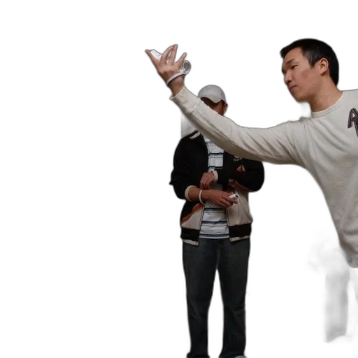 3d render, man, white, sweater, playing, video, game, another transparent PNG cut-out