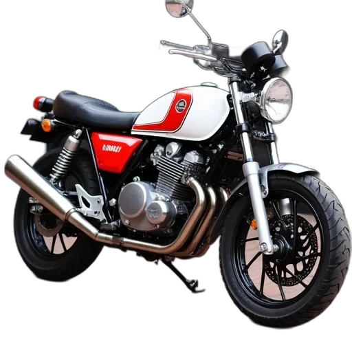 photorealistic, 3d render, concept art, white, red, yamaha, motorcycle, black transparent PNG cut-out