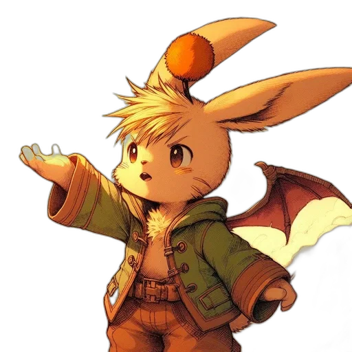 staff, dragon, animal, jacket, pixel art, concept art, fantasy art, 3d render transparent PNG cut-out