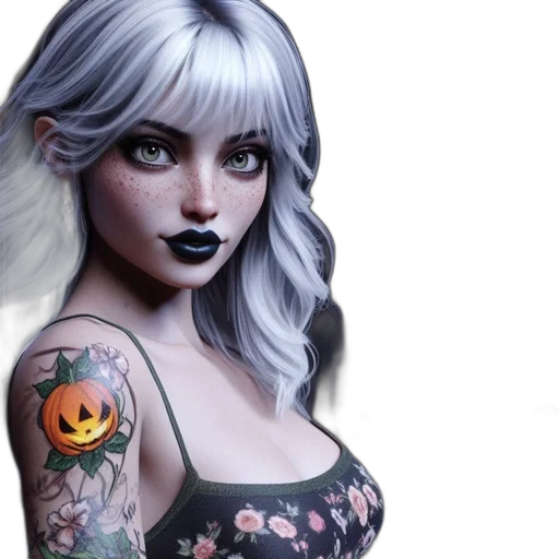 fantasy art, concept art, photorealistic, comic book art, dark, stylized, woman, silvery transparent PNG cut-out