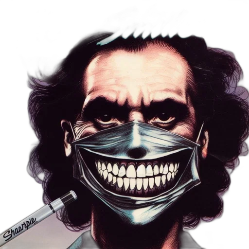 mask, face, comic book art, cartoon, photorealistic, concept art, album, cover transparent PNG cut-out