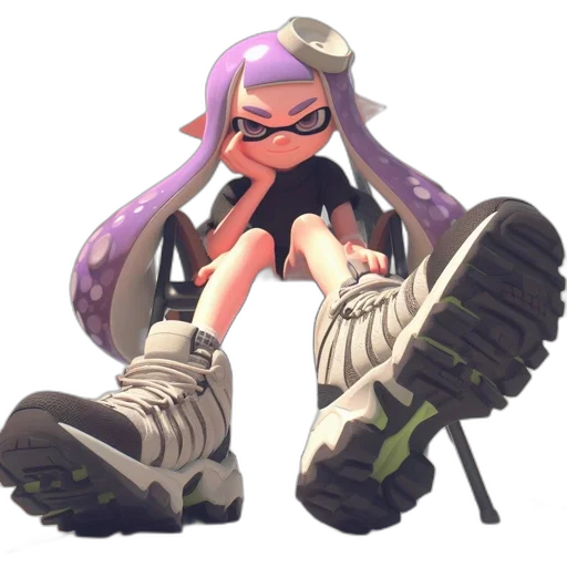 shoes, weapon, dress, animal, concept art, vaporwave, 3d render, pixel art transparent PNG cut-out