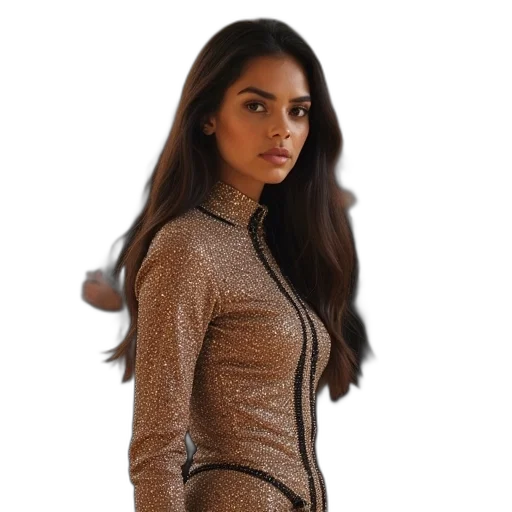jacket, dress, hair, staff transparent PNG cut-out