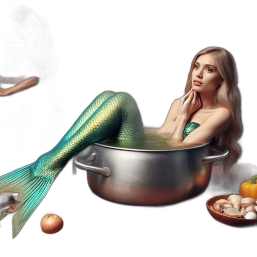 food, concept art, fantasy art, photorealistic, 3d render, underwater, fire, pastel transparent PNG cut-out