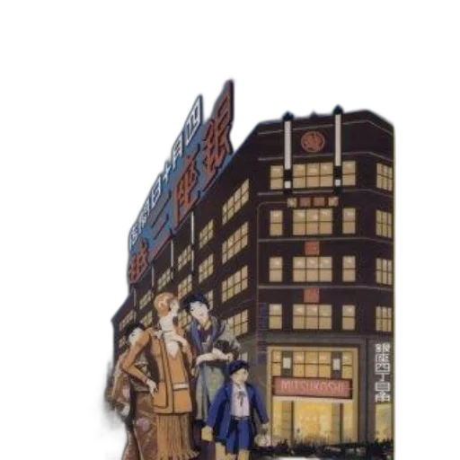 building, furniture, jacket, concept art, pixel art, comic book art, anime, city street transparent PNG cut-out