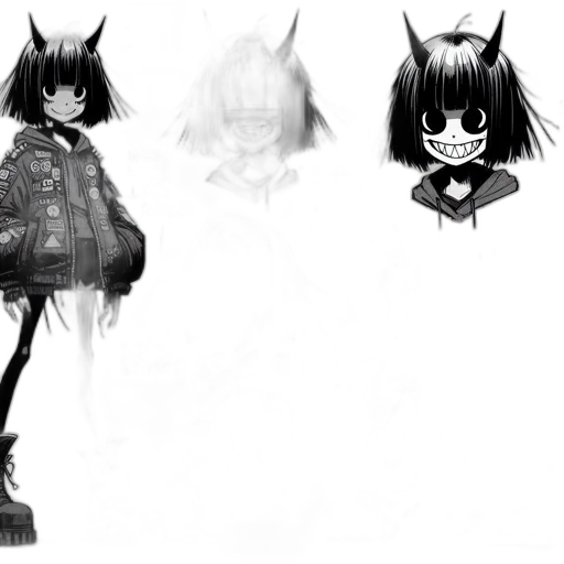 creature, mask, animal, concept art, anime, fantasy art, comic book art, monochrome transparent PNG cut-out