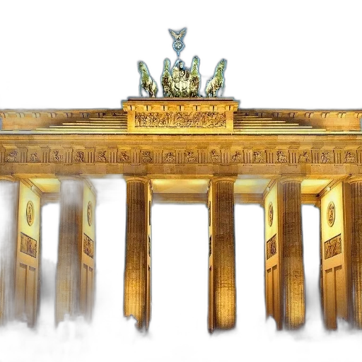 concept art, watercolor, 3d render, photorealistic, brandenburg, gate, berlin, germany transparent PNG cut-out