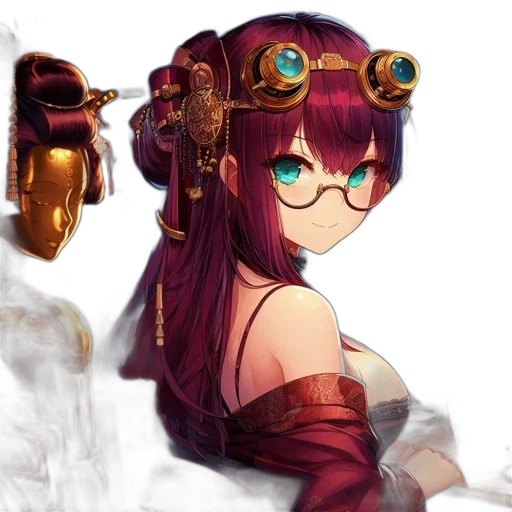 weapon, staff, crown, mask, concept art, anime, fantasy art, pixel art transparent PNG cut-out