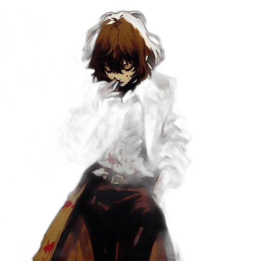 jacket, dress, mask, staff, concept art, watercolor, anime, pixel art transparent PNG cut-out