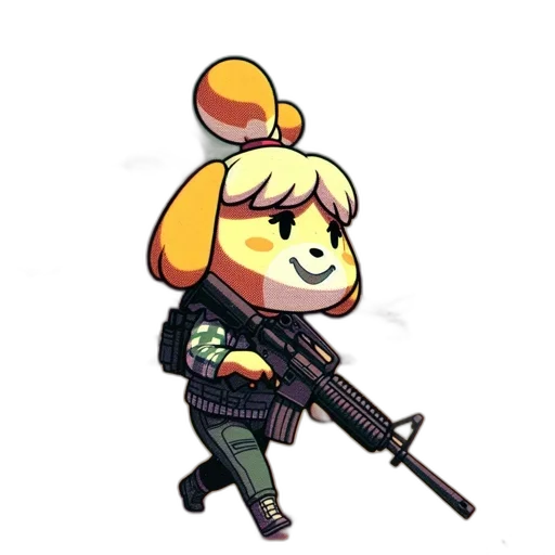 weapon, staff, animal, pixel art, concept art, cartoon, watercolor, cartoonish transparent PNG cut-out