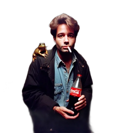 bottle, jacket, weapon, robot, photorealistic, concept art, pixel art, man transparent PNG cut-out