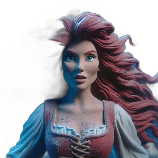 face, dress, hair, crown, fantasy art, 3d render, concept art, comic book art transparent PNG cut-out