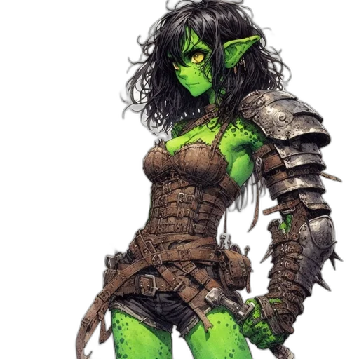 concept art, fantasy art, comic book art, pixel art, green, anthropomorphic, creature, skin transparent PNG cut-out