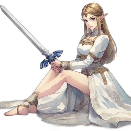 sword, weapon, dress, staff, concept art, fantasy art, pixel art, watercolor transparent PNG cut-out