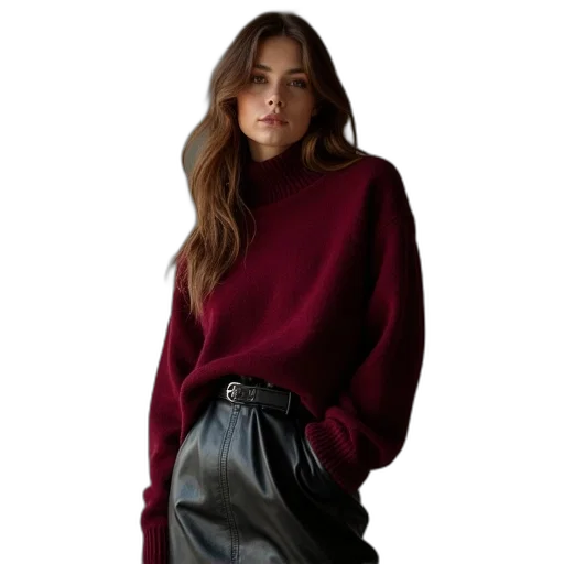jacket, dress, photorealistic, dark, red, earth tones, monochrome, model transparent PNG cut-out