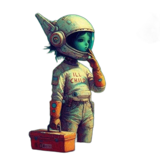 robot, staff, mask, hat, concept art, pixel art, fantasy art, cyberpunk transparent PNG cut-out
