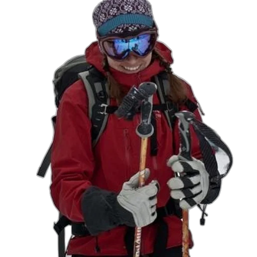 staff, jacket, animal, face, concept art, person, red, backpack transparent PNG cut-out
